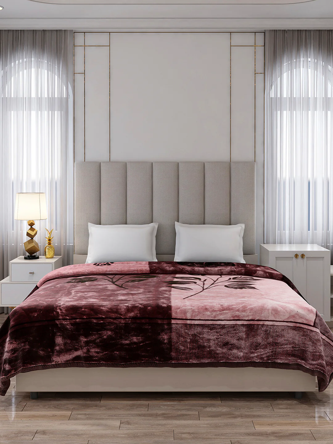 Printed Double Bed 2 Ply, 871 GSM Blanket for Heavy Winter - (Moon Valley Box) - Image 2