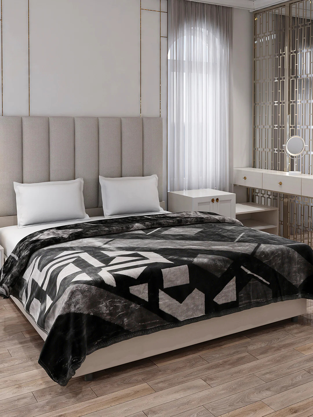 Printed Double Bed 2 Ply, 871 GSM Blanket for Heavy Winter - (Moon Valley Box) - Image 4