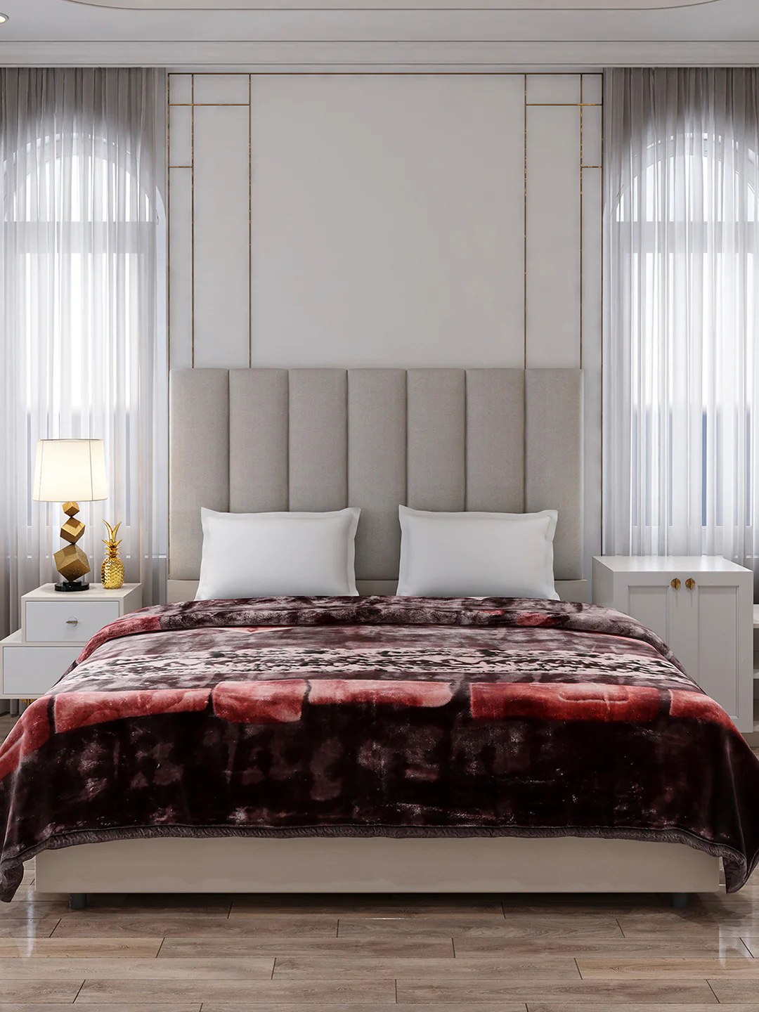 Printed Double Bed 2 Ply, 871 GSM Blanket for Heavy Winter - (Moon Valley Box) - Image 2