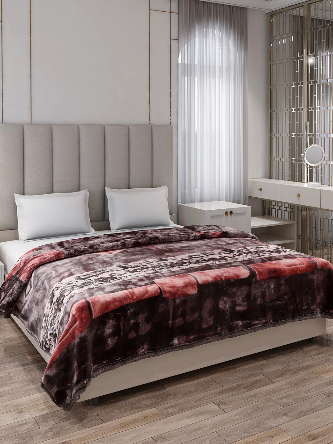 Printed Double Bed 2 Ply, 871 GSM Blanket for Heavy Winter - (Moon Valley Box) - Image 4