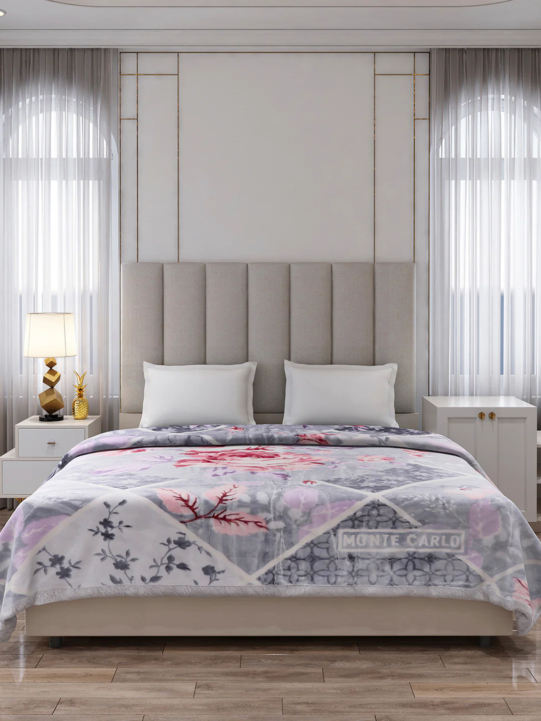 Printed Double Bed 2 Ply, 871 GSM Blanket for Heavy Winter - (Moon Valley Plus) - Image 2