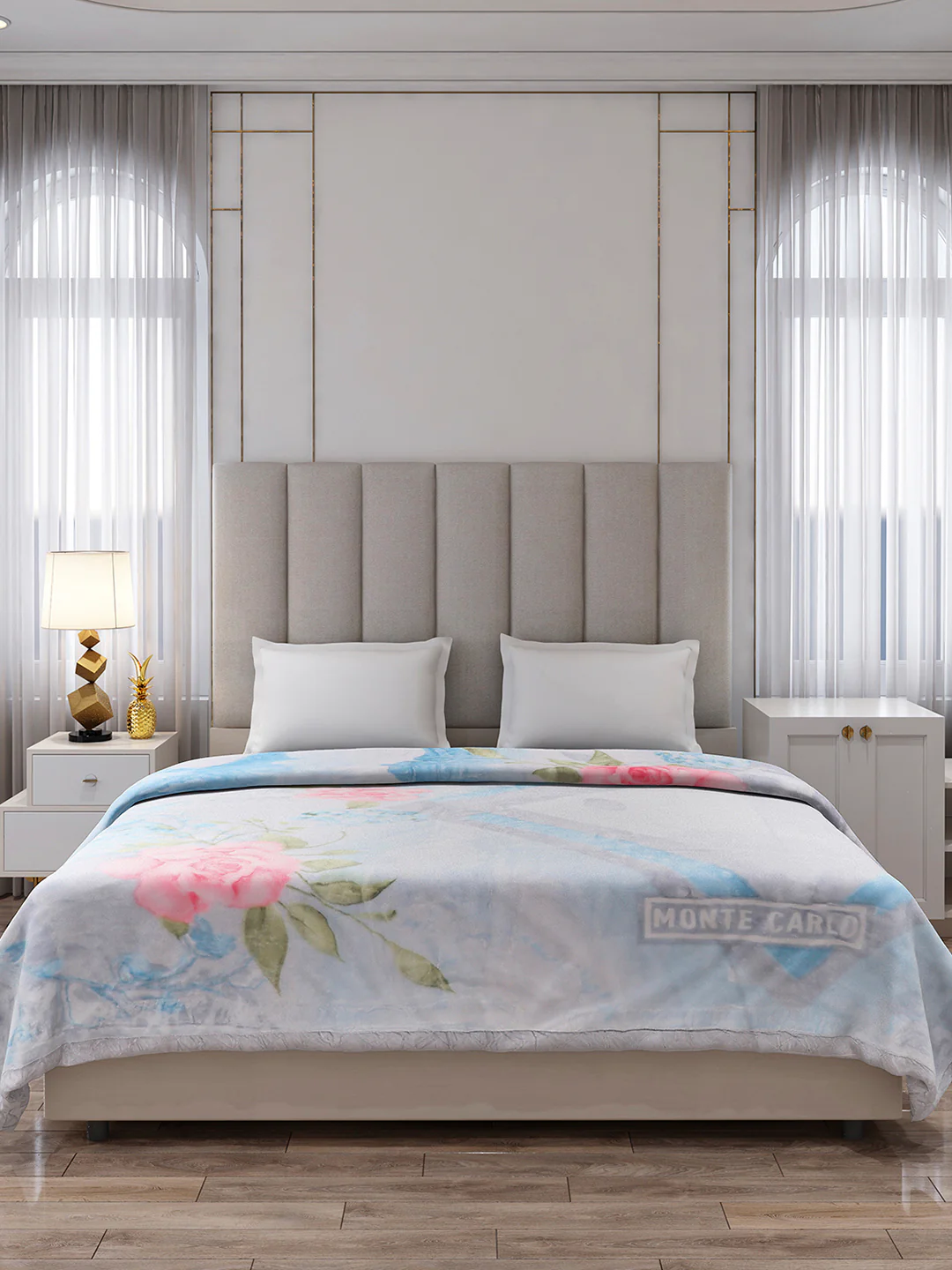 Printed Double Bed 2 Ply, 871 GSM Blanket for Heavy Winter - (Moon Valley Plus) - Image 2
