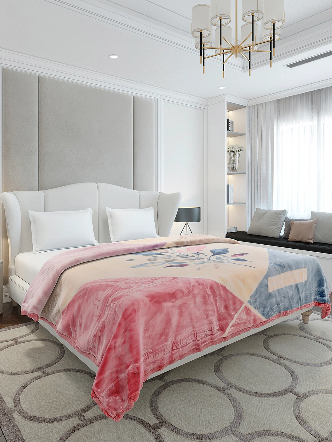 Printed Double Bed 2 Ply, 909 GSM Embossed Blanket for Heavy Winter - (Vista Plus) - Image 4
