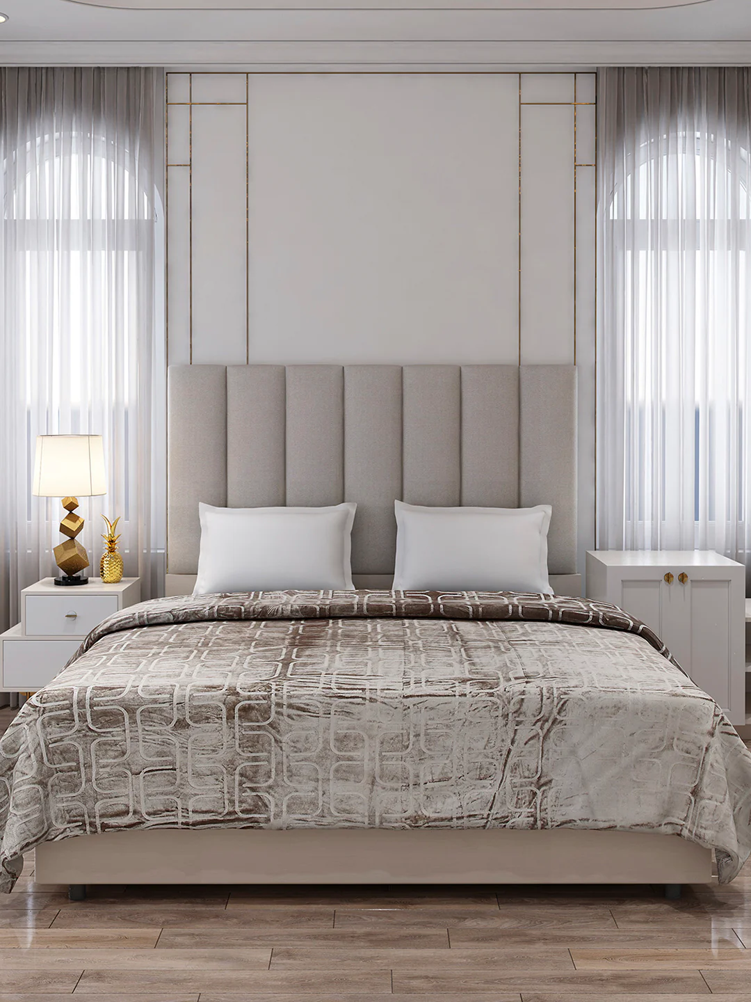 Printed Double Bed 210 GSM Blanket for AC Room - (Frosty) - Image 3