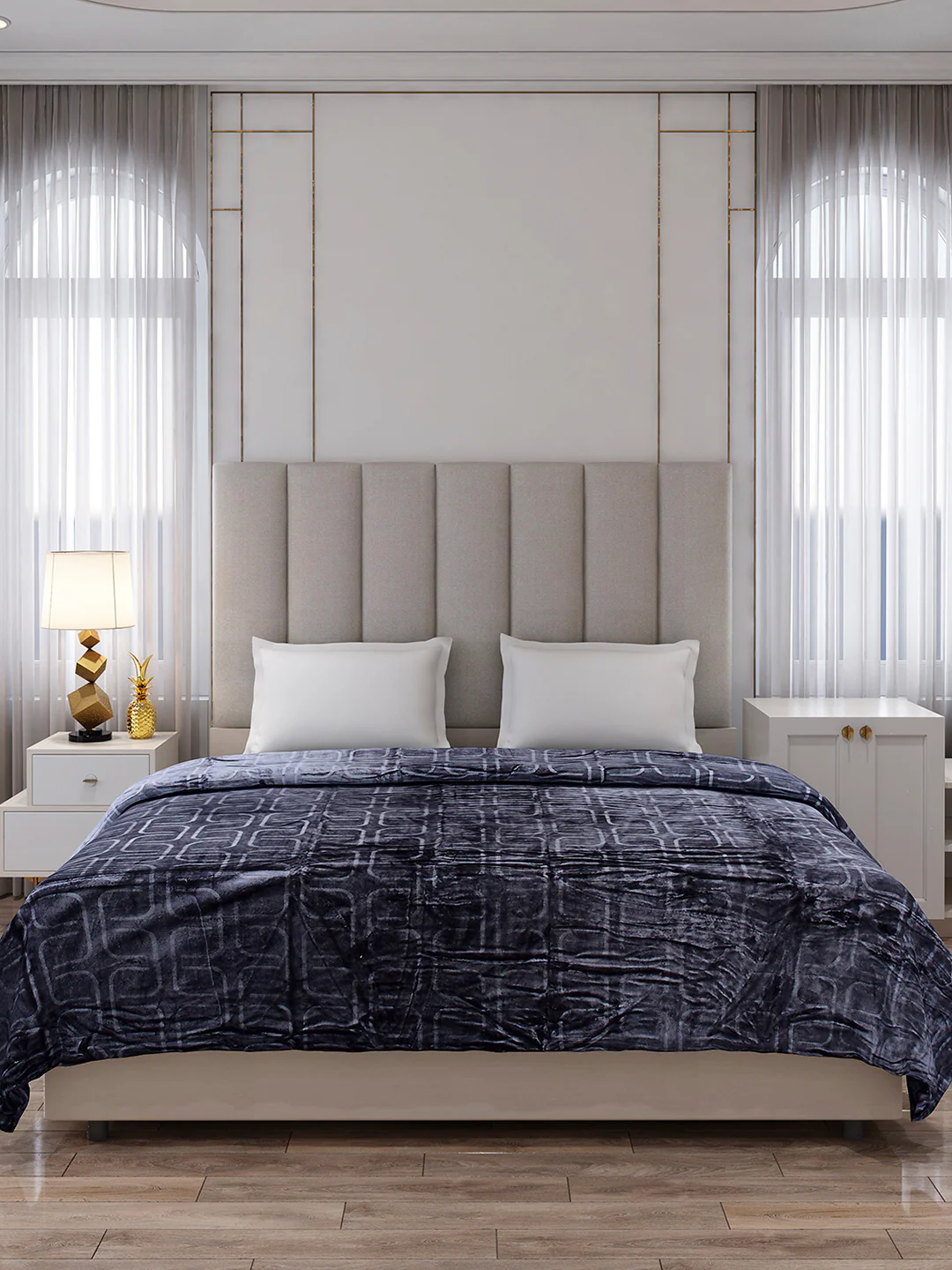 Printed Double Bed 210 GSM Blanket for AC Room - (Frosty) - Image 3