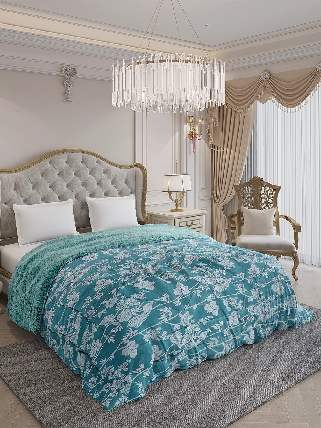 Printed Double Bed 210 GSM Comforter for Mild Winter (Nixie), Weight 729 gm - Image 4