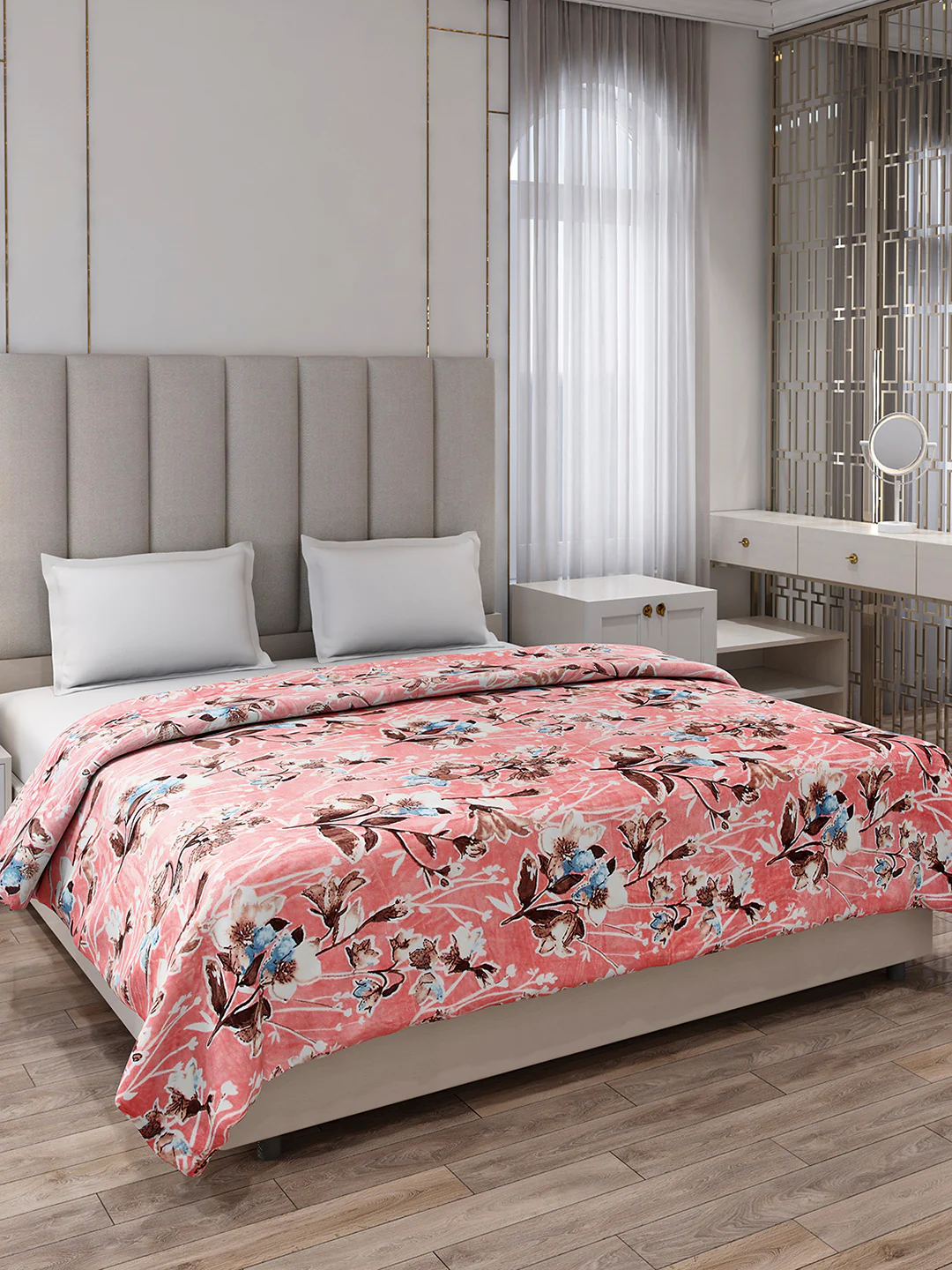 Printed Double Bed 233 GSM Blanket for AC Room - (Plushy)