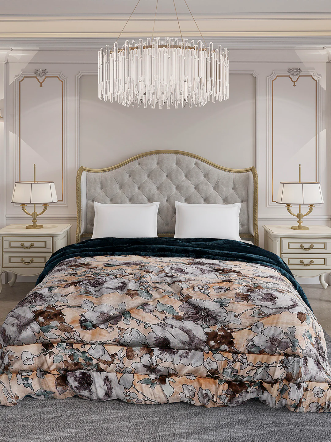 Printed Double Bed 233 GSM Comforter for Mild Winter (Beauty), Weight 855 gm - Image 2