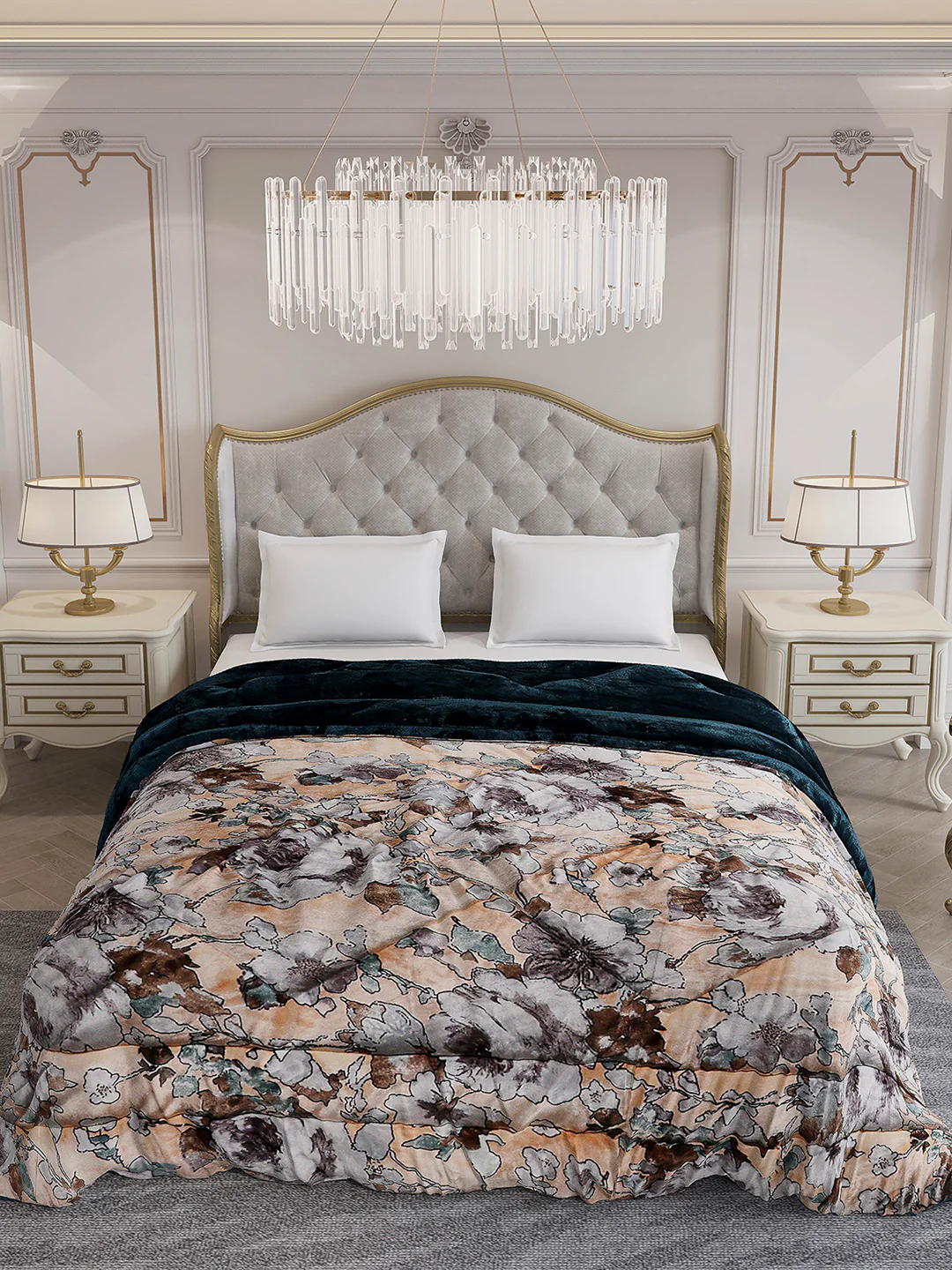 Printed Double Bed 233 GSM Comforter for Mild Winter (Beauty), Weight 855 gm - Image 3