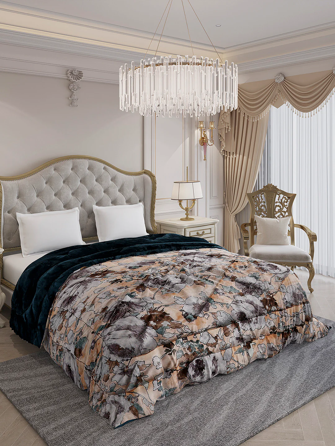 Printed Double Bed 233 GSM Comforter for Mild Winter (Beauty), Weight 855 gm - Image 4