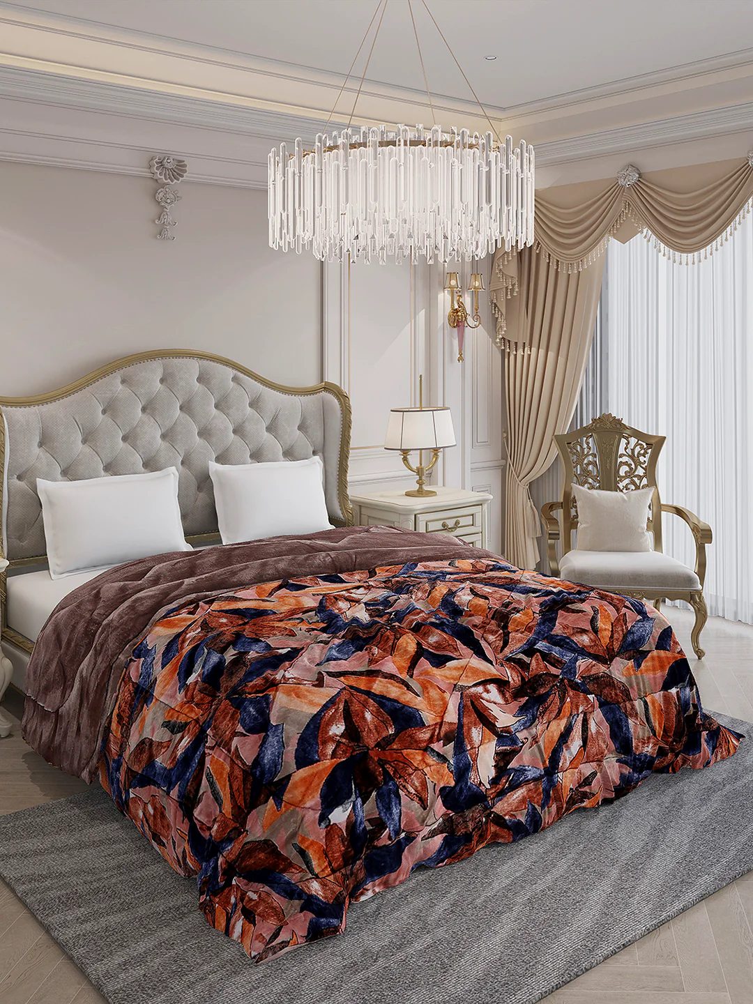 Printed Double Bed 233 GSM Comforter for Mild Winter (Beauty), Weight 855 gm - Image 4