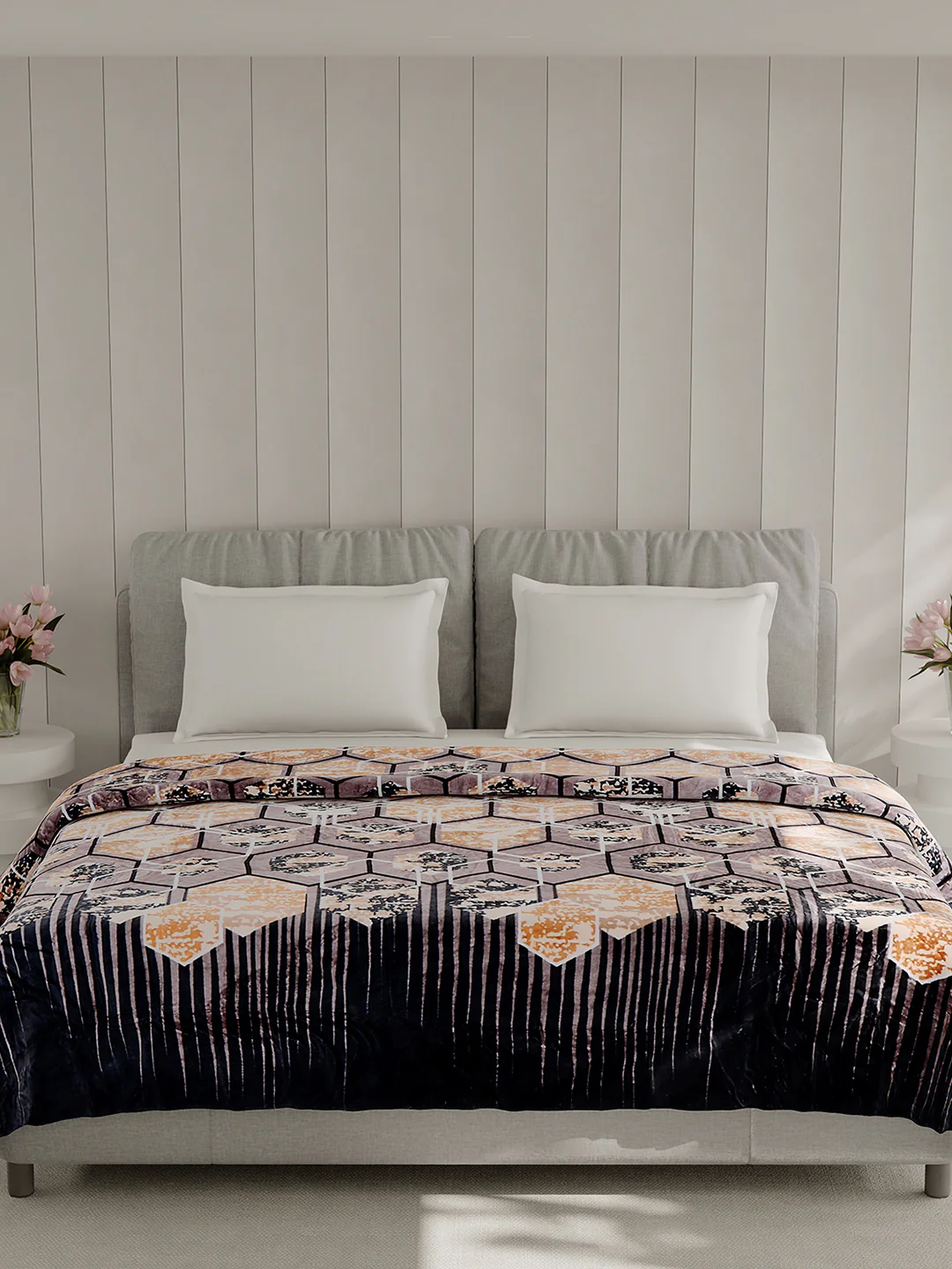 Printed Double Bed 240 GSM Blanket for AC Room - (Plushy) - Image 3