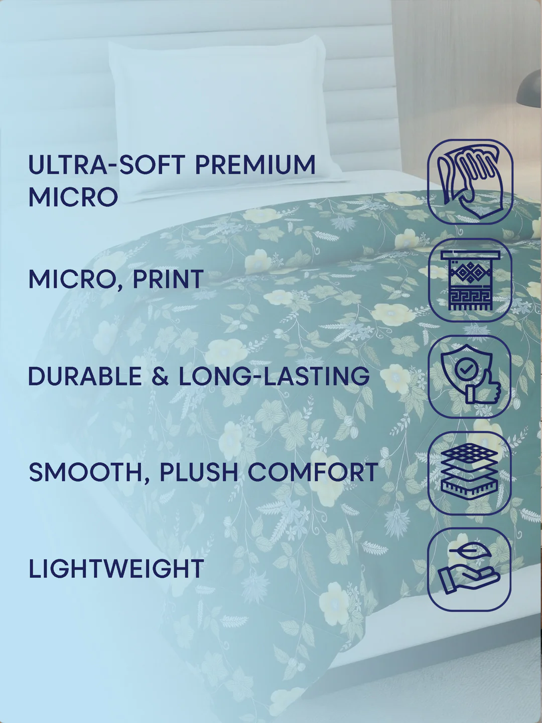 Printed Double Bed 3 Ply 105 GSM Comforter Timeless Collection Weight 1.6 kg - Image 9