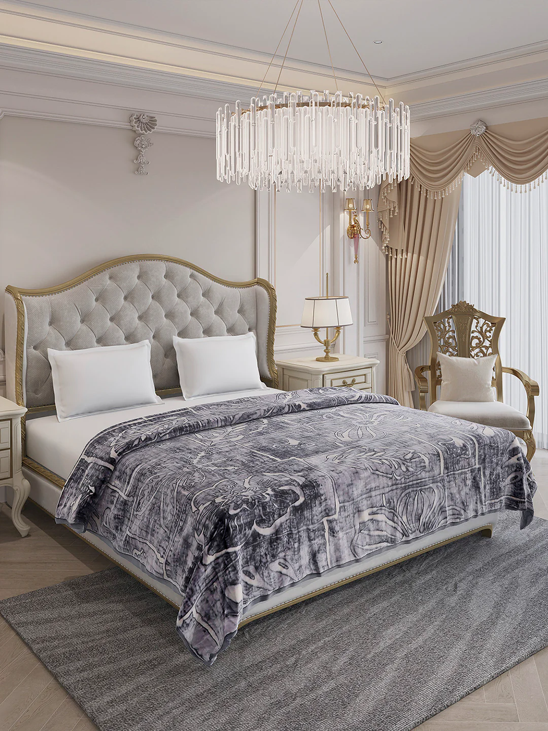 Printed Double Bed 3 Ply, 928 GSM Blanket for Winter - (Marvin PVC) - Image 4