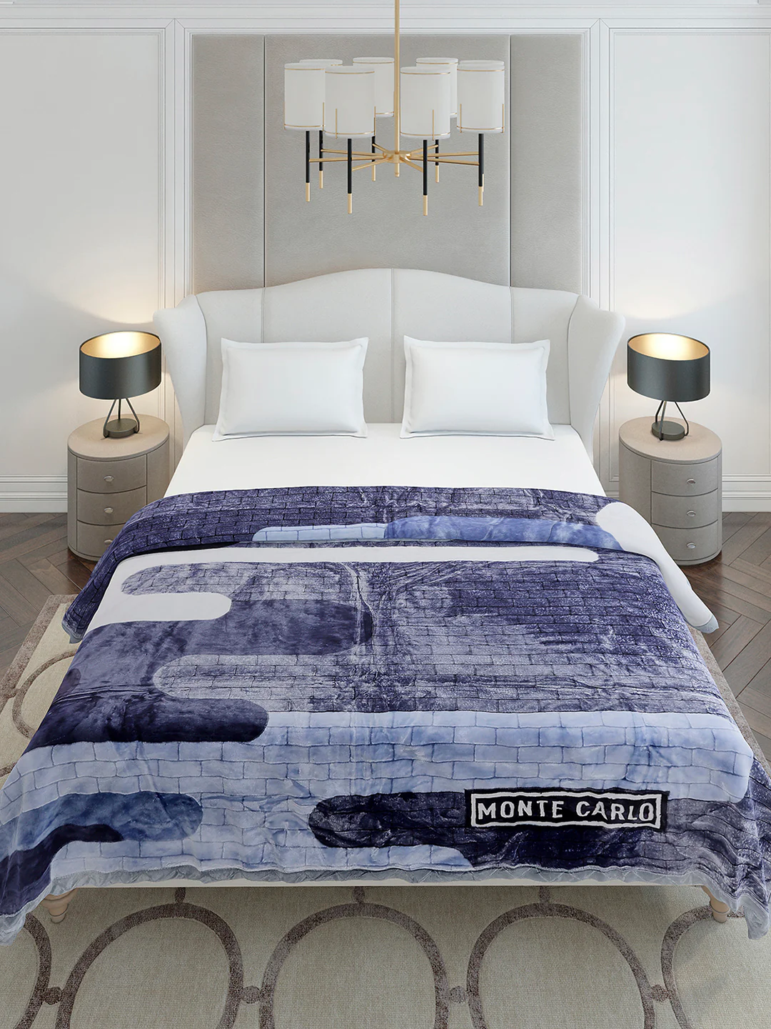 Printed Double Bed 3 Ply, 720 GSM Blanket for Heavy Winter - (Gala Glow) - Image 3