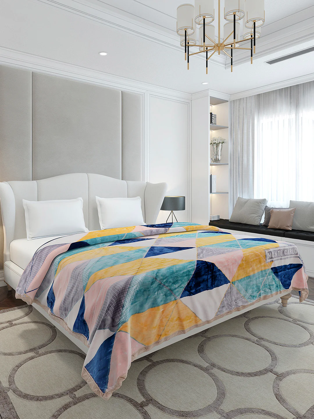 Printed Double Bed 3 Ply, 720 GSM Blanket for Heavy Winter - (Gala Glow) - Image 4