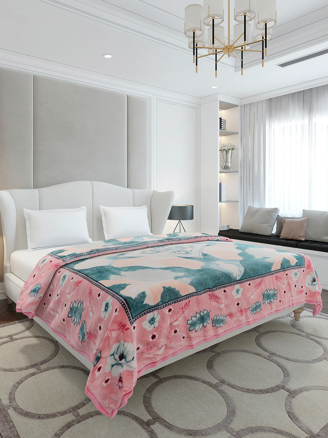 Printed Double Bed 3, 890 GSM Ply Blanket for Heavy Winter - (Gulnar) - Image 4