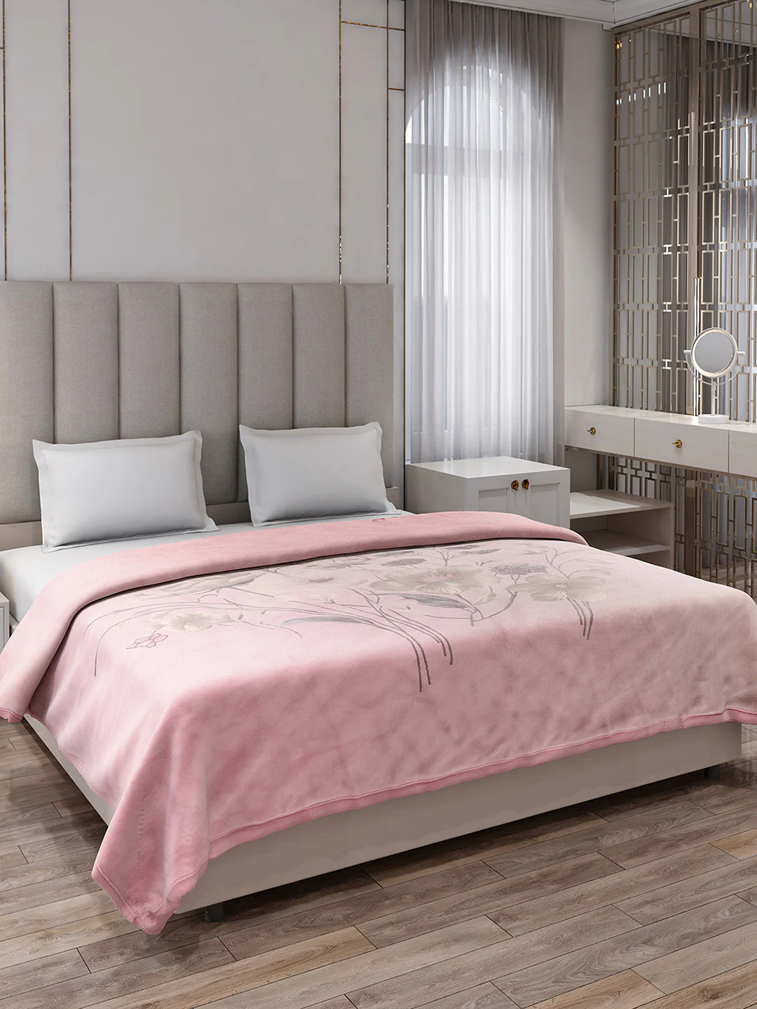 Printed Double Bed 3, 890 GSM Ply Blanket for Heavy Winter - (Rosewood) - Image 4