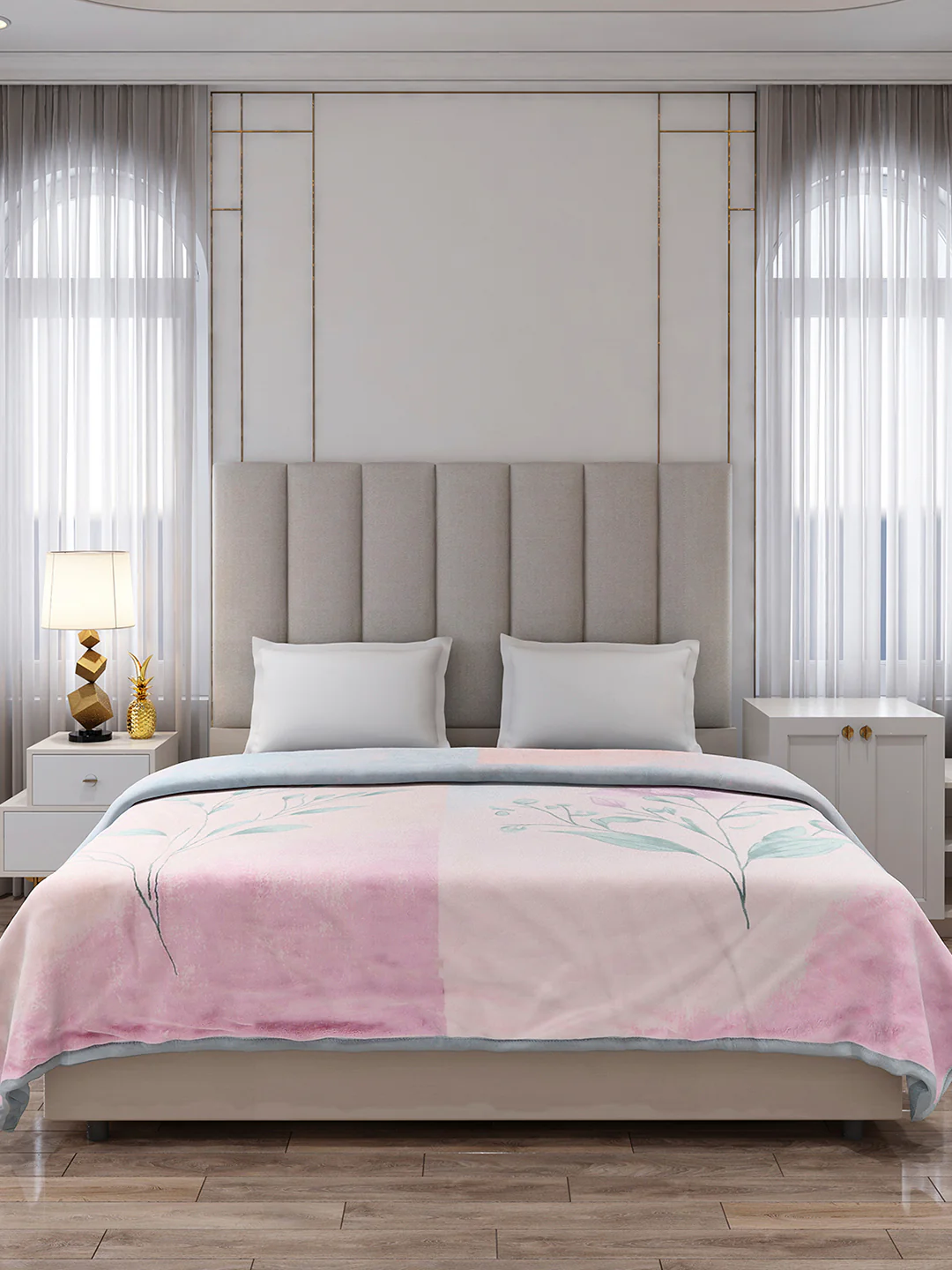 Printed Double Bed 3, 890 GSM Ply Blanket for Heavy Winter - (Rosewood) - Image 2