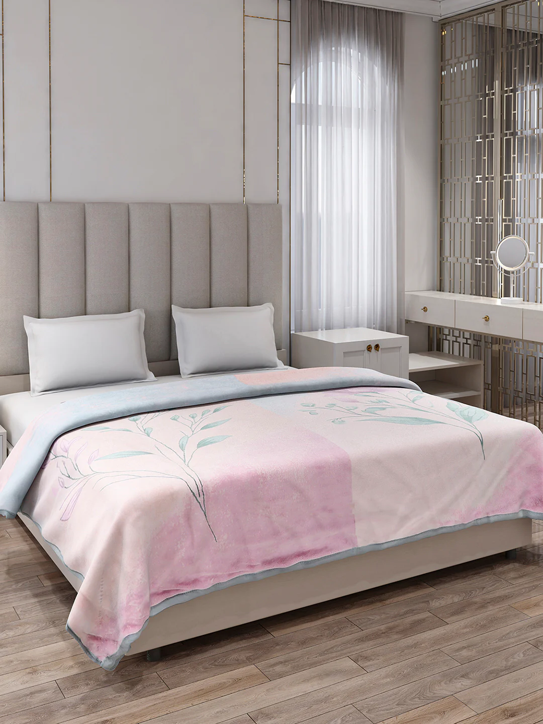 Printed Double Bed 3, 890 GSM Ply Blanket for Heavy Winter - (Rosewood) - Image 4
