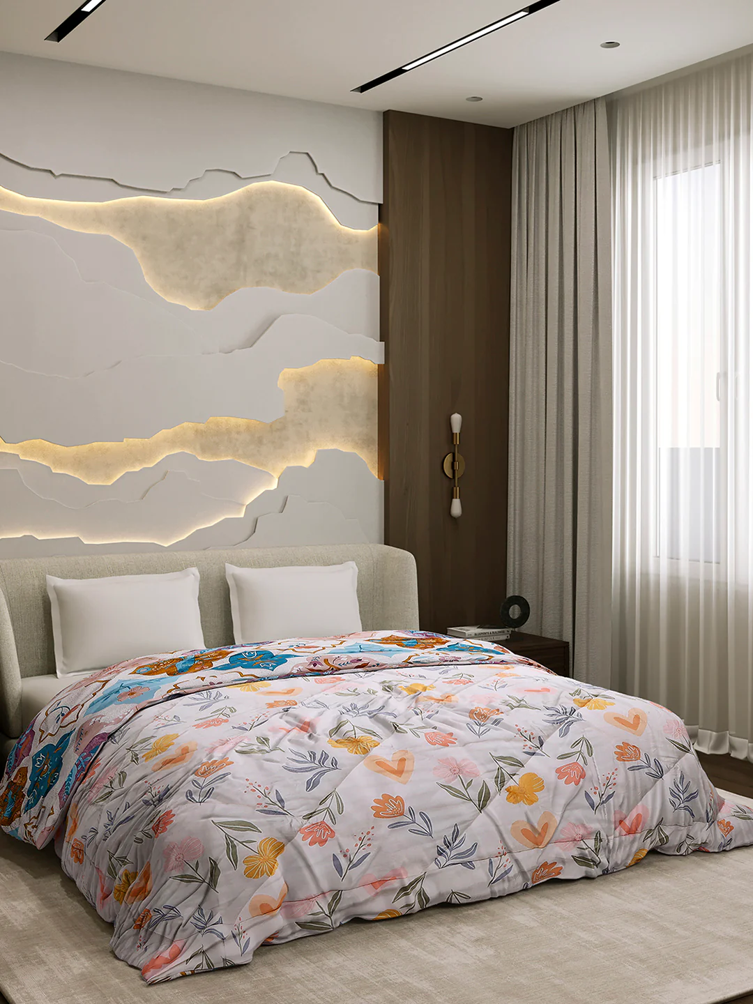 Printed Double Bed 3 Ply Comforter for AC Room - (Marvella) - Image 5