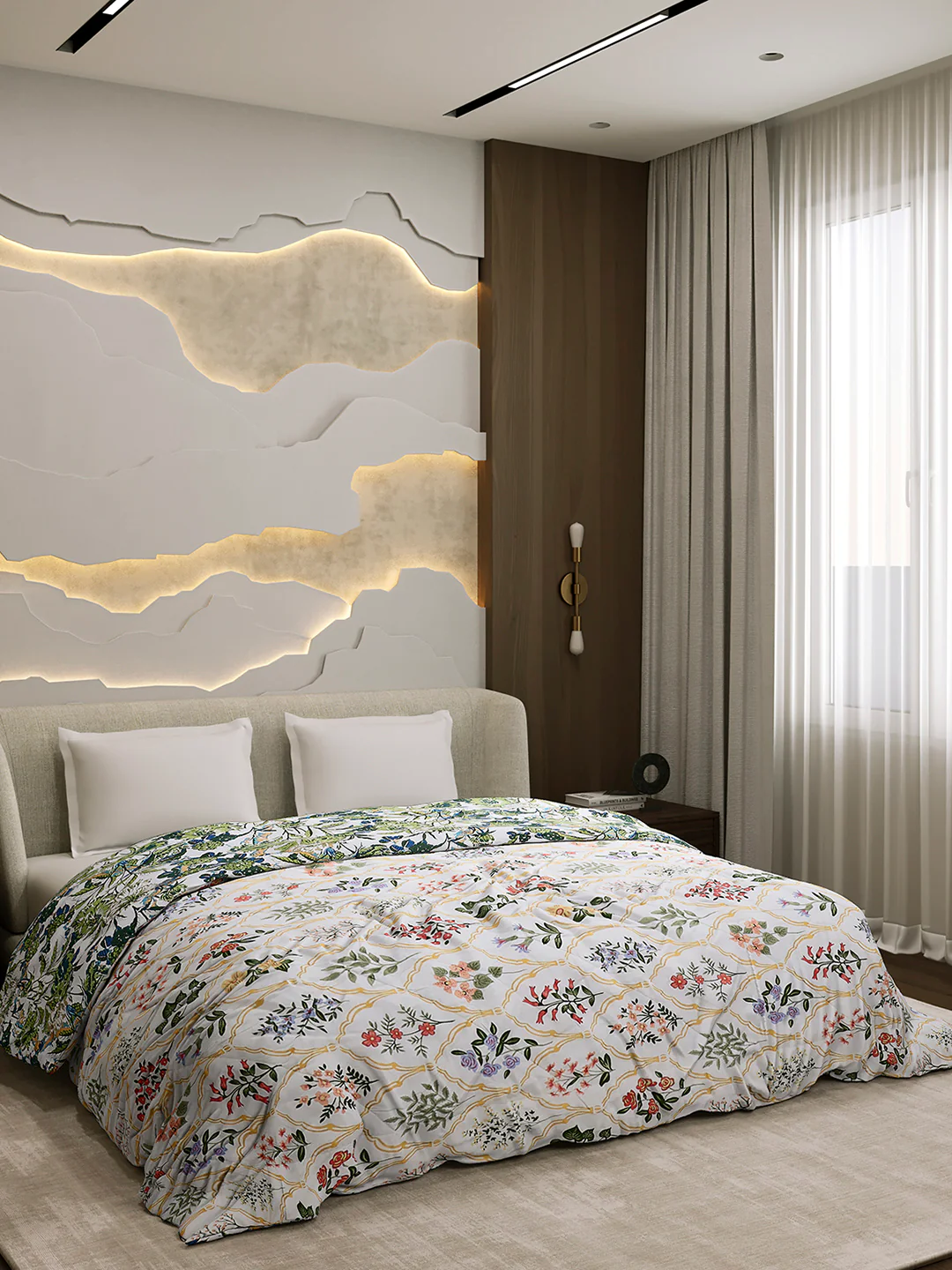 Printed Double Bed 3 Ply Comforter for AC Room - (Marvella) - Image 5