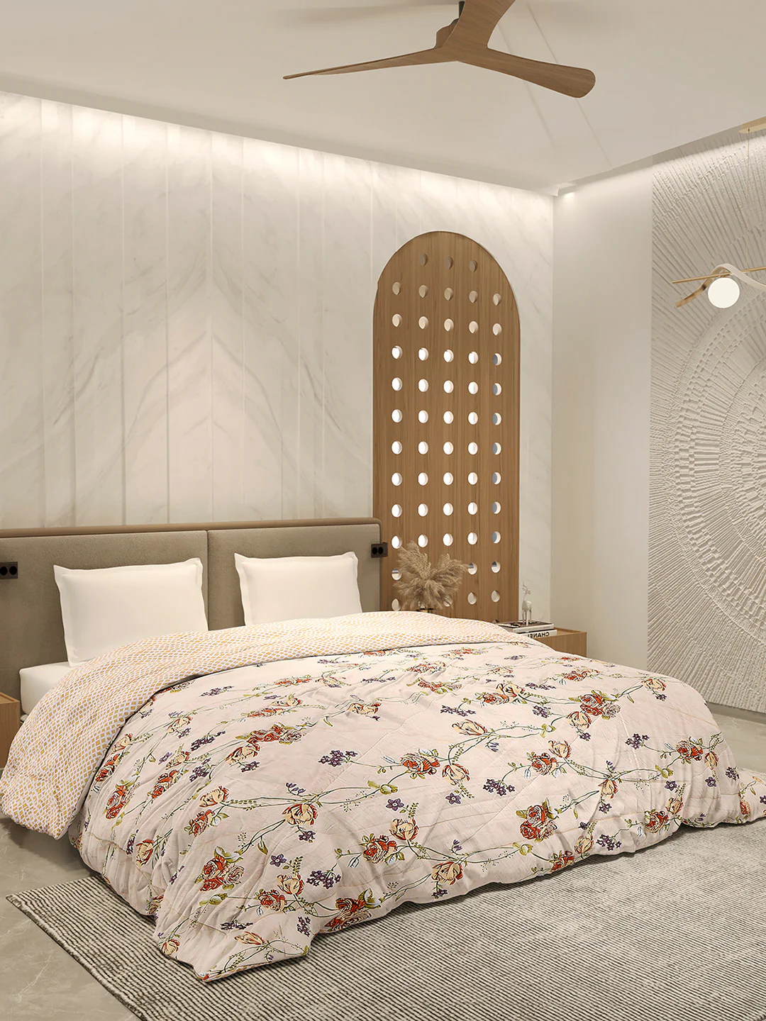 Printed Double Bed 3 Ply Comforter for AC Room - (Sanskriti) - Image 4