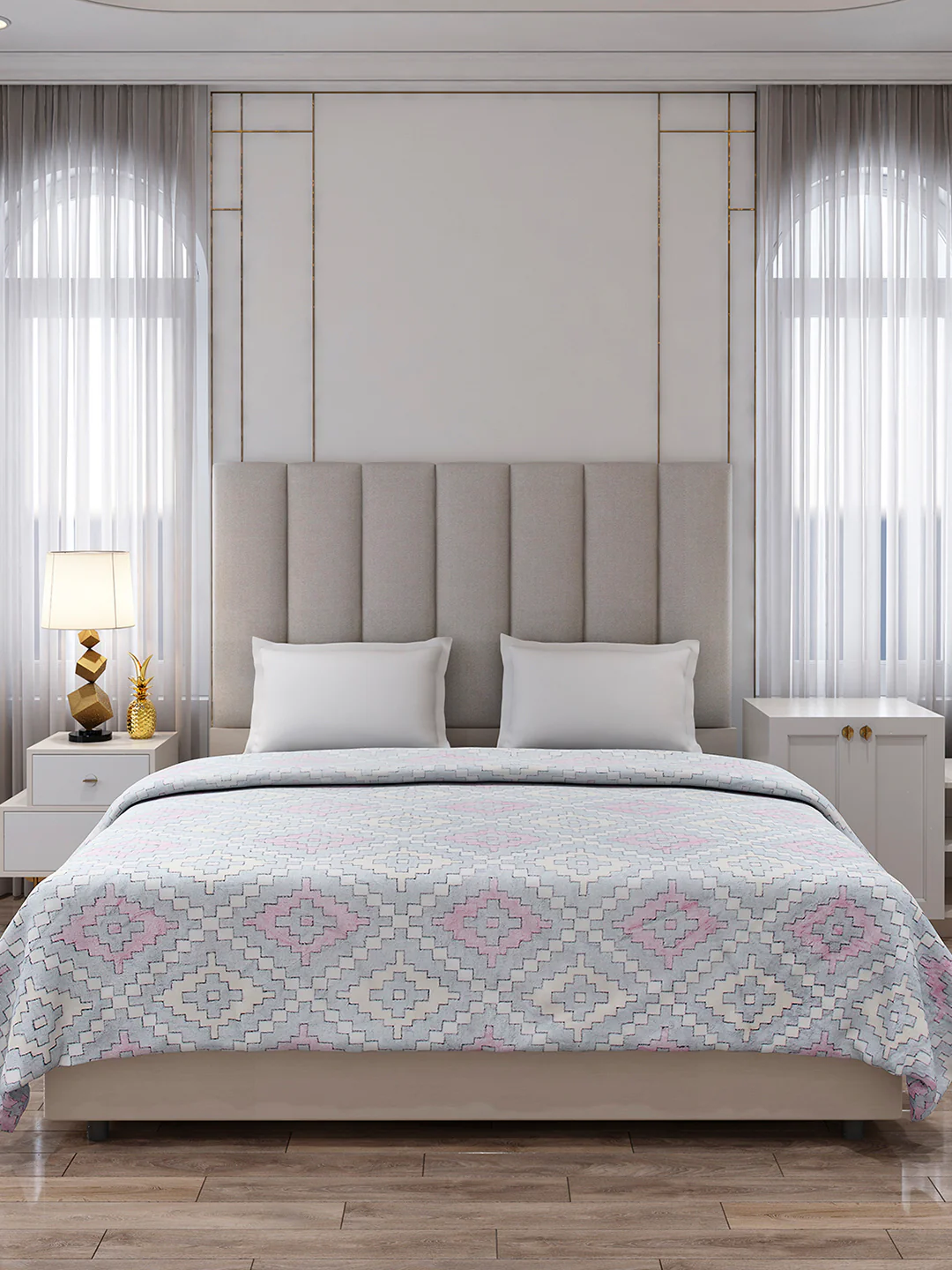 Printed Double Bed 300 GSM Blanket for AC Room - (Matrix) - Image 3