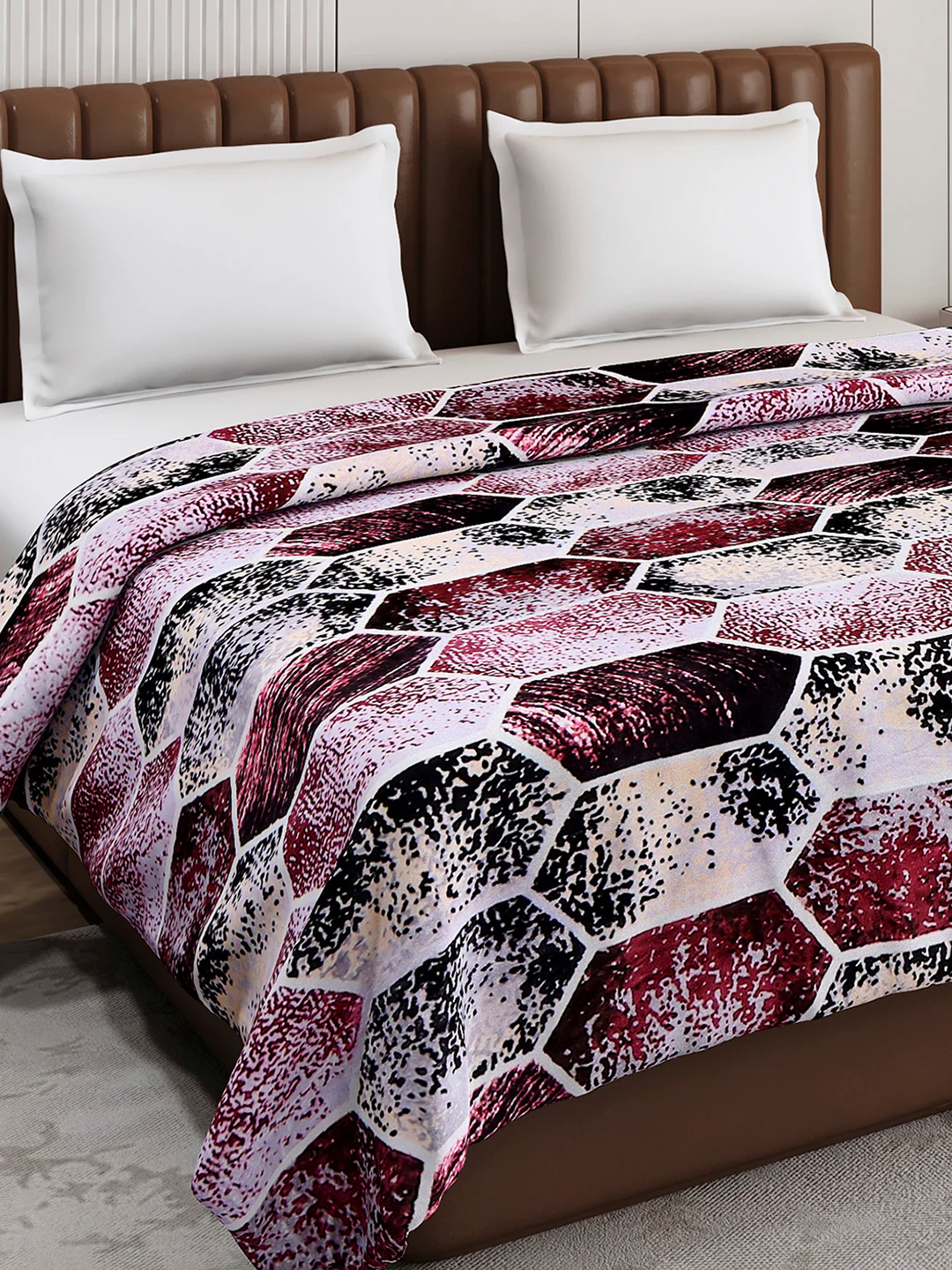 Printed Double Bed 300 GSM Blanket for AC Room - (Tulip) - Image 4