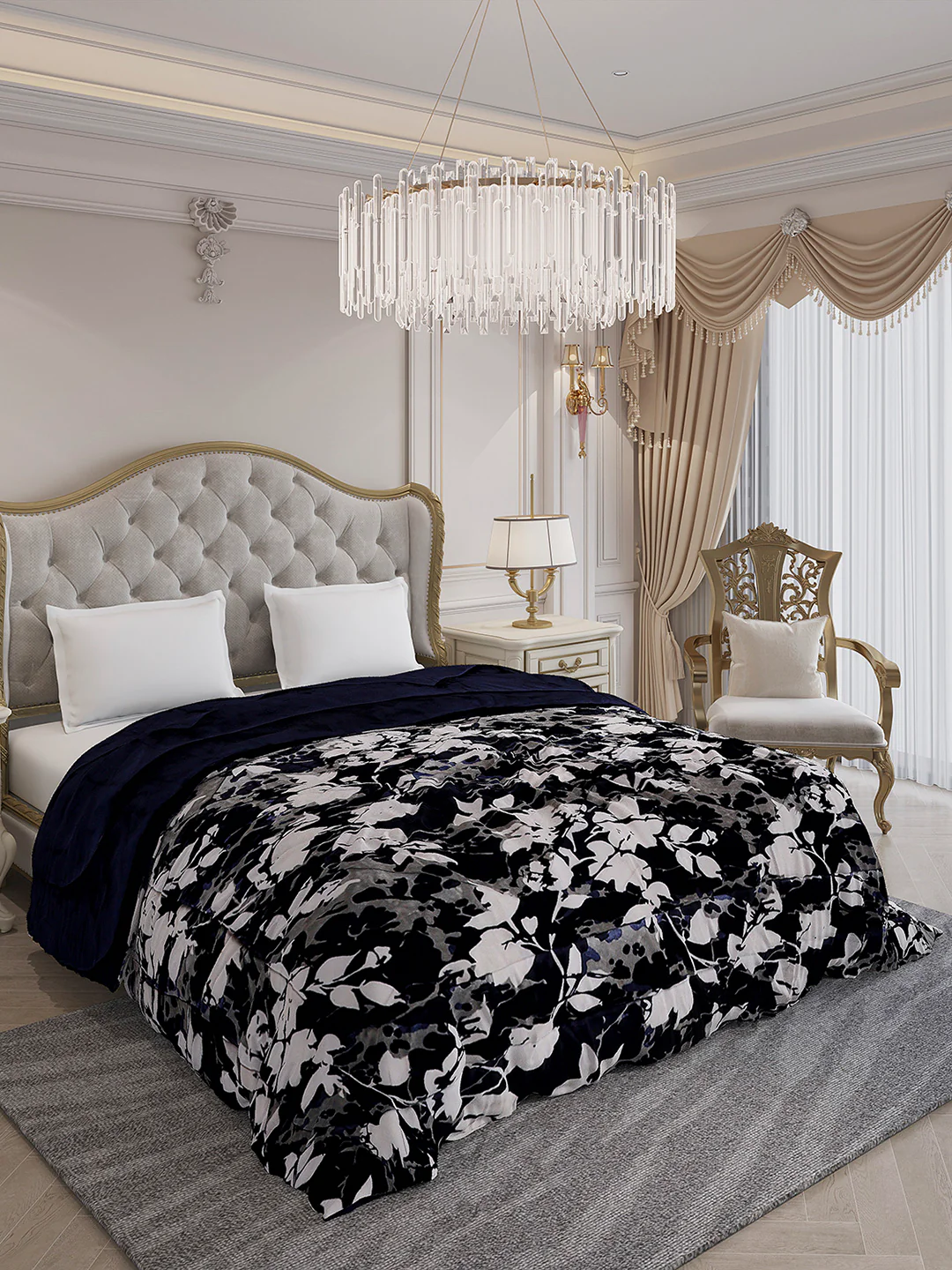 Printed Double Bed 300 GSM Comforter for Mild Winter (Wisdom Gold), Weight 900 gm - Image 4