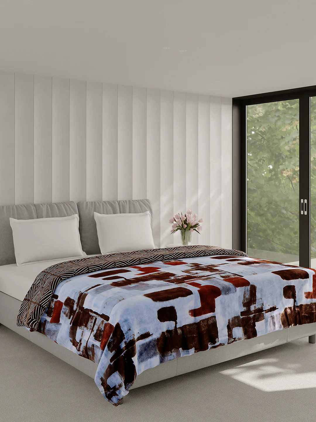 Printed Double Bed 350 GSM Blanket for AC Room - (Manhattan) - Image 4