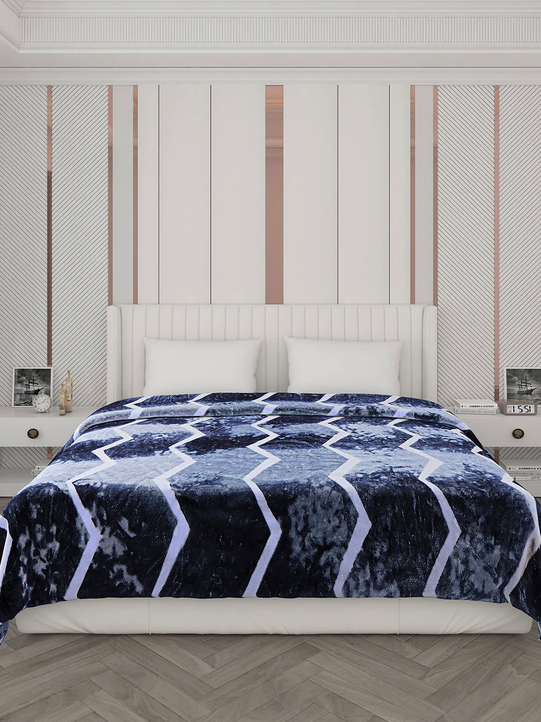 Printed Double Bed 596 GSM Blanket Samuel 2 Ply (Weight 3.15 kg) - Image 2