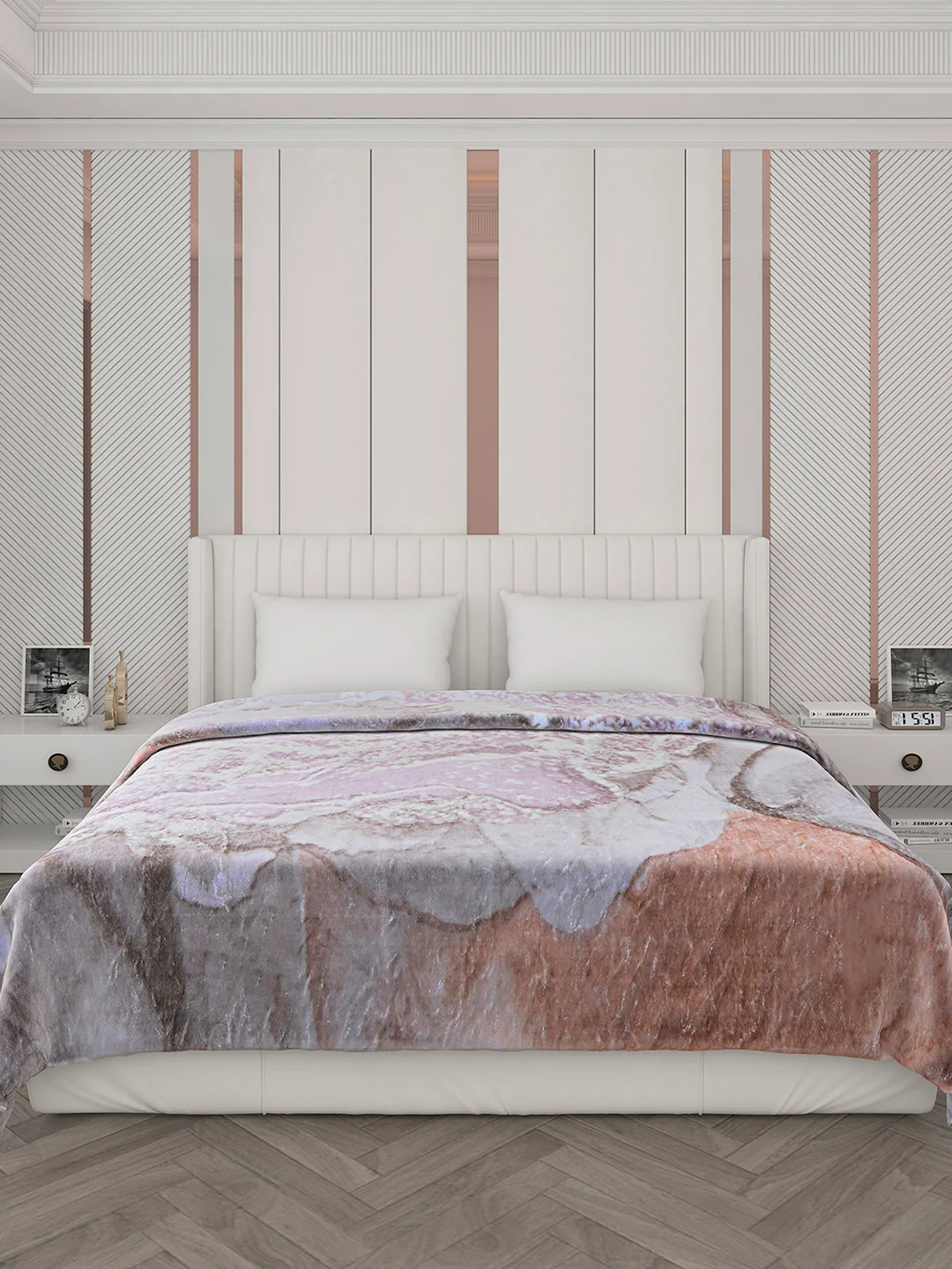 Printed Double Bed 596 GSM Blanket Samuel 2 Ply (Weight 3.15 kg) - Image 2