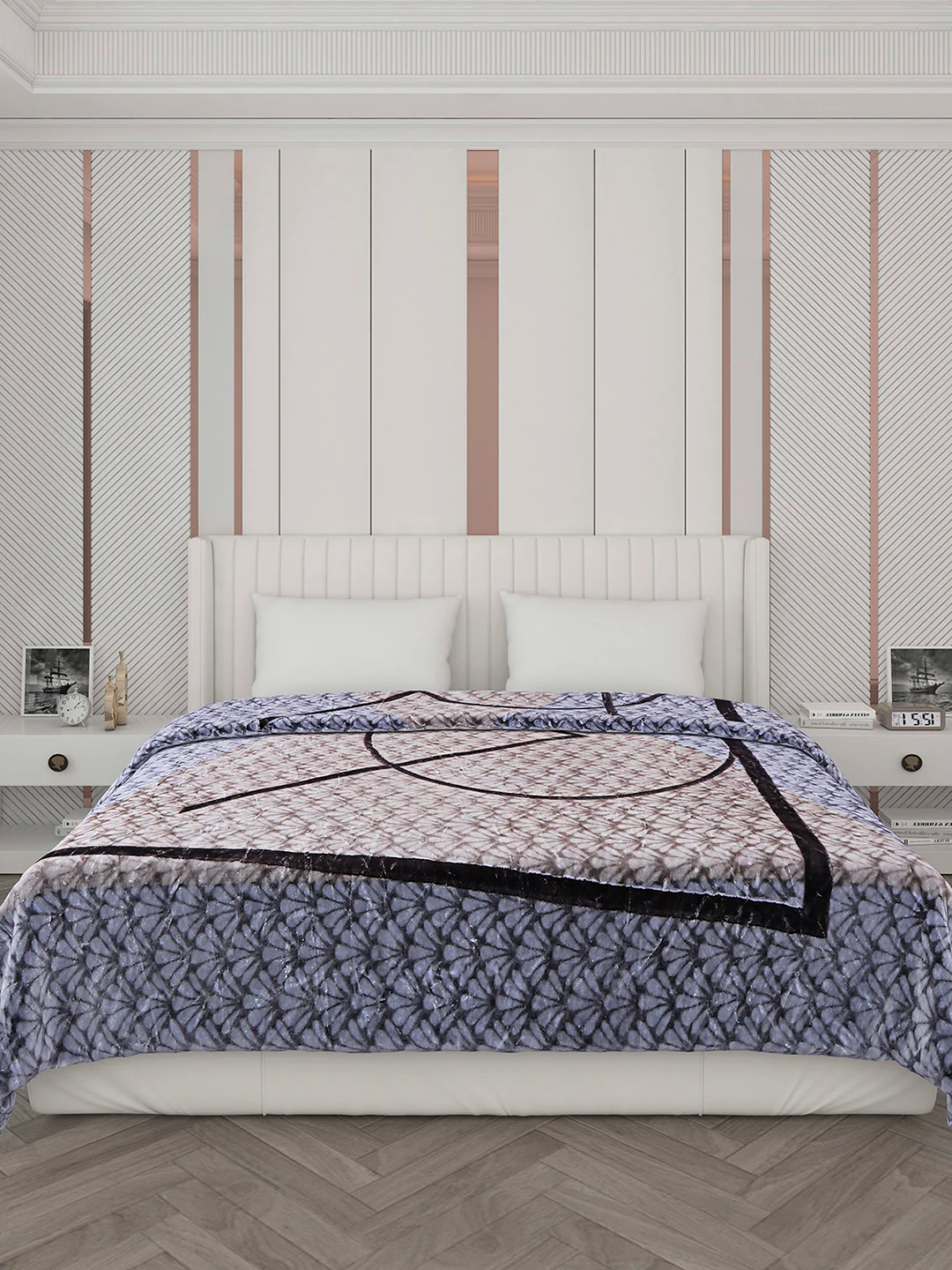 Printed Double Bed 596 GSM Blanket Samuel 2 Ply (Weight 3.15 kg) - Image 2