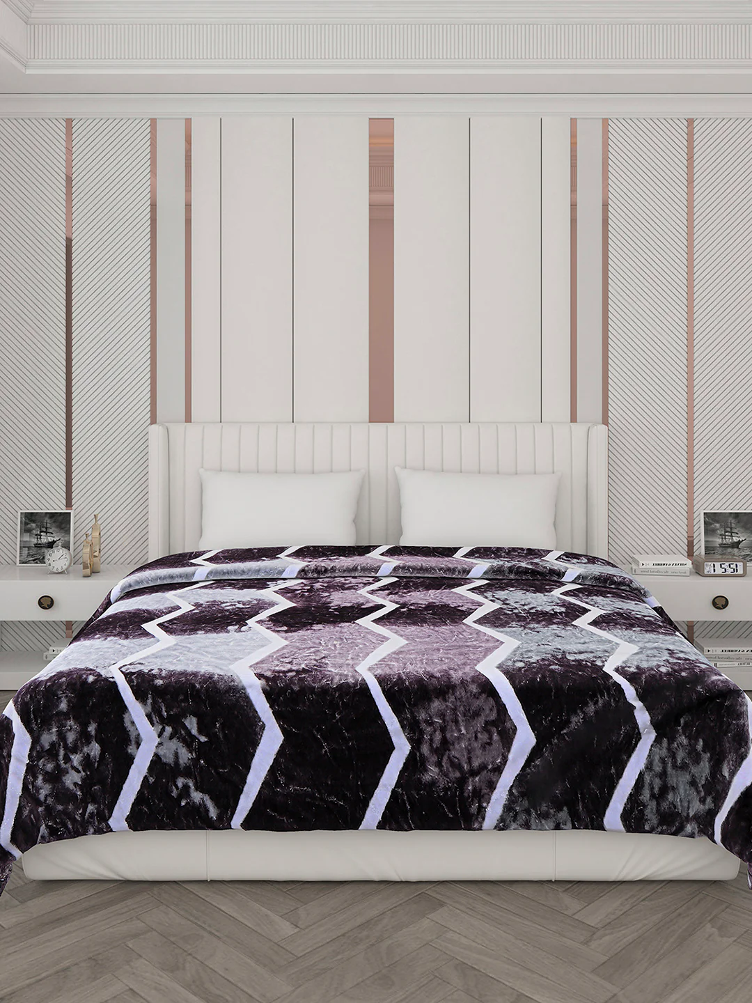Printed Double Bed 596 GSM Blanket Samuel 2 Ply (Weight 3.15 kg) - Image 2