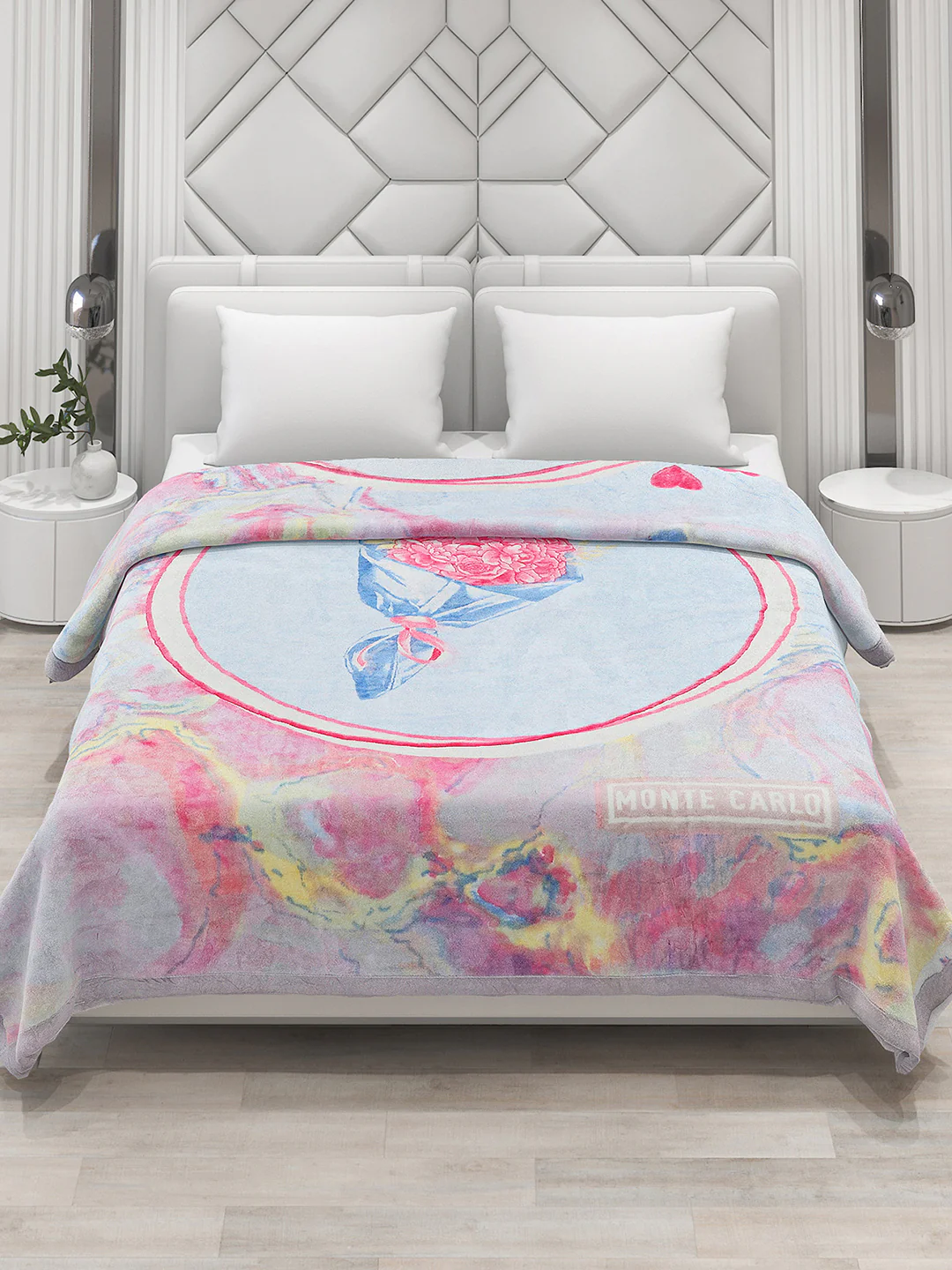 Printed Double Bed 795 GSM Blanket Cashmere 2 Ply (Weight 4.2 kg) - Image 3