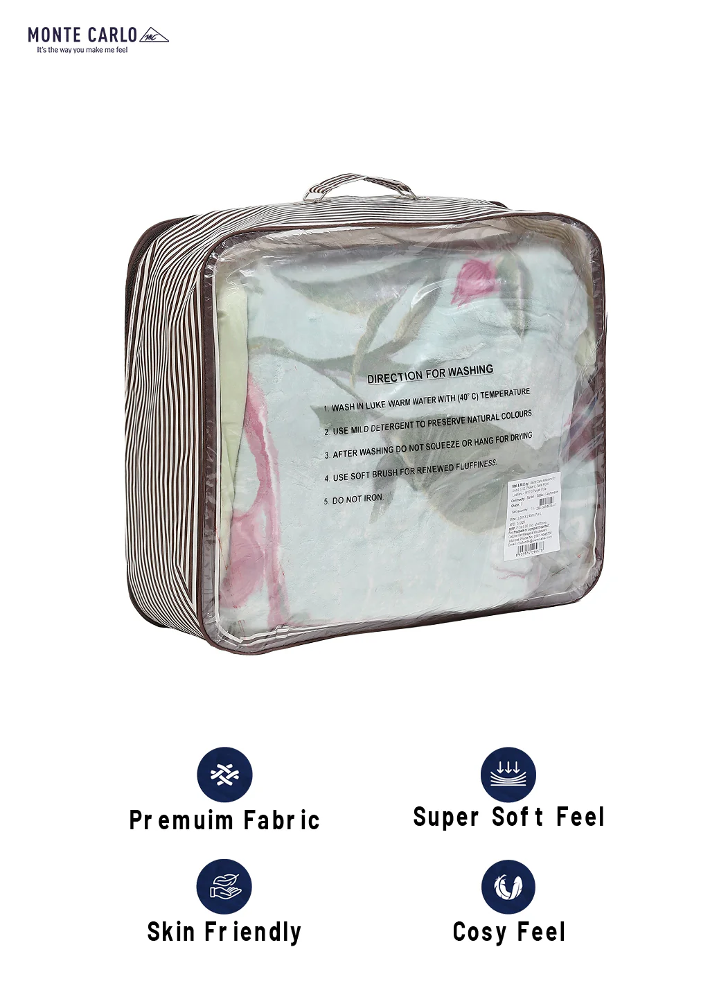 Printed Double Bed 795 GSM Blanket Cashmere 2 Ply (Weight 4.2 kg) - Image 8