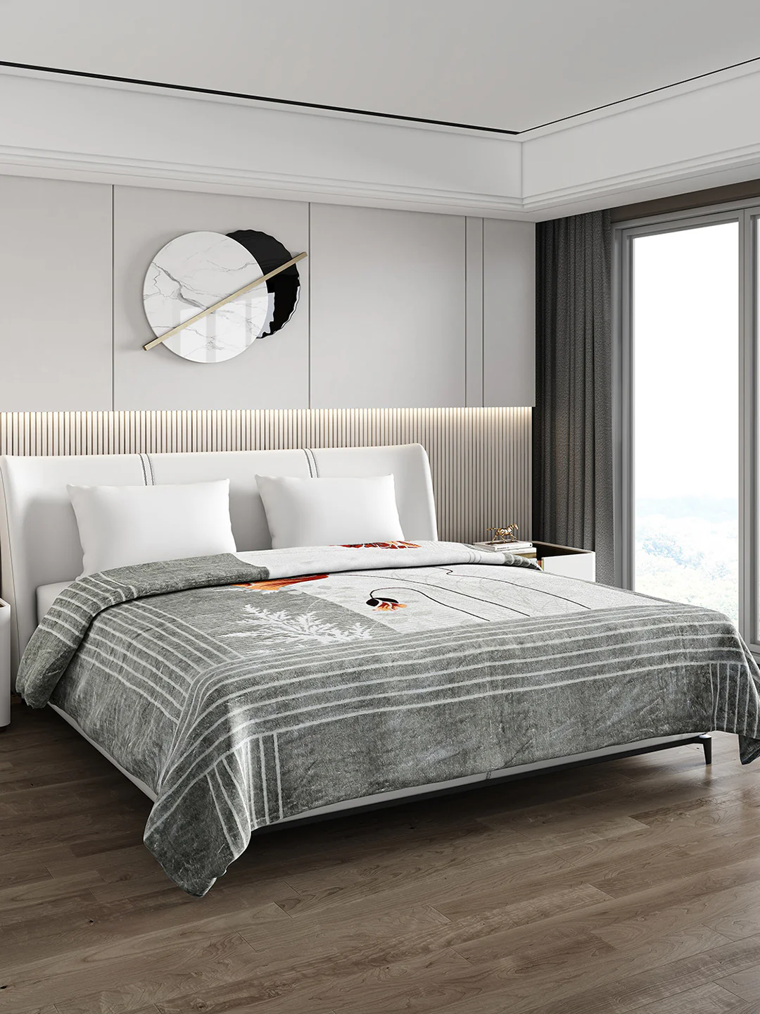 Printed Double Bed 795 GSM Blanket Scarlet 2 Ply (Weight 4.2 kg) - Image 4