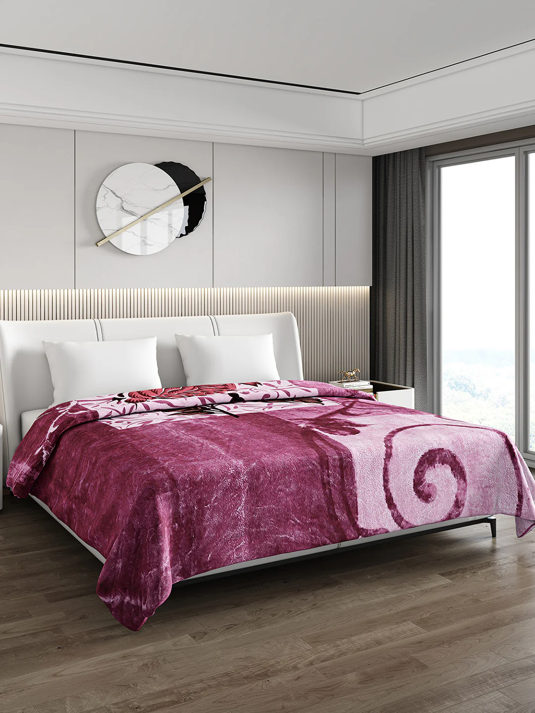 Printed Double Bed 795 GSM Blanket Scarlet 2 Ply (Weight 4.2 kg) - Image 4