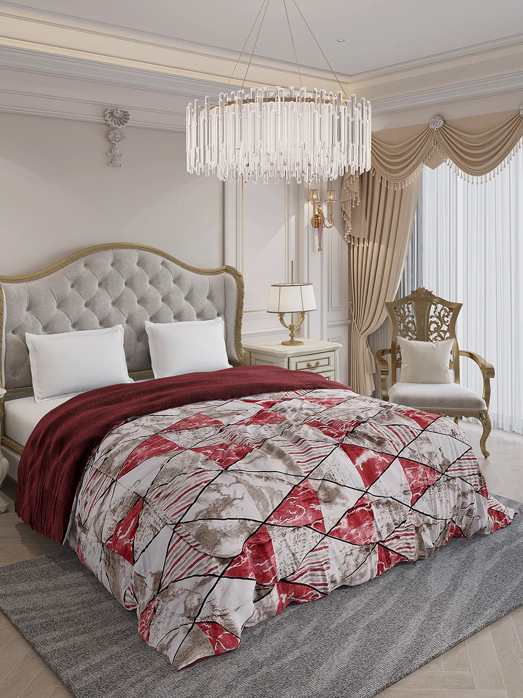 Printed Double Bed 852 GSM Comforter for Winter - (Altroz) - Image 4