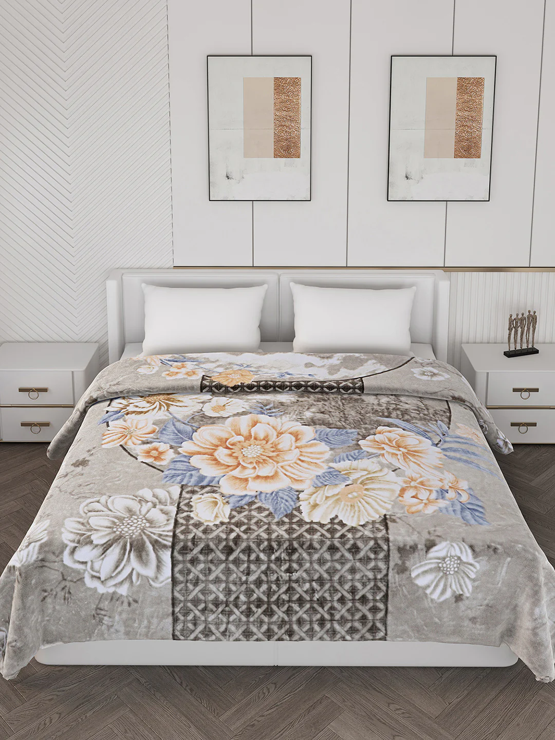 Printed Double Bed 900 GSM Blanket for Heavy Winter -1 Ply (Weight 4.9 kg) - Image 2