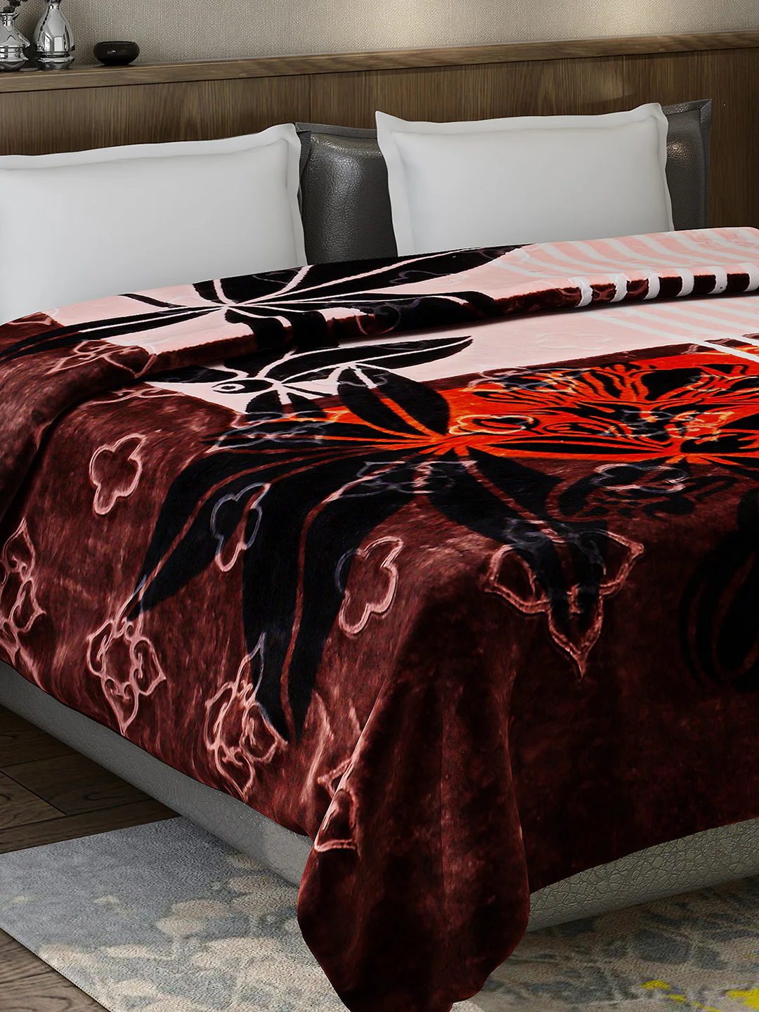 Printed Double Bed 909 GSM Blanket for Heavy Winter -2 Ply (Weight 4.8 kg) - Image 4