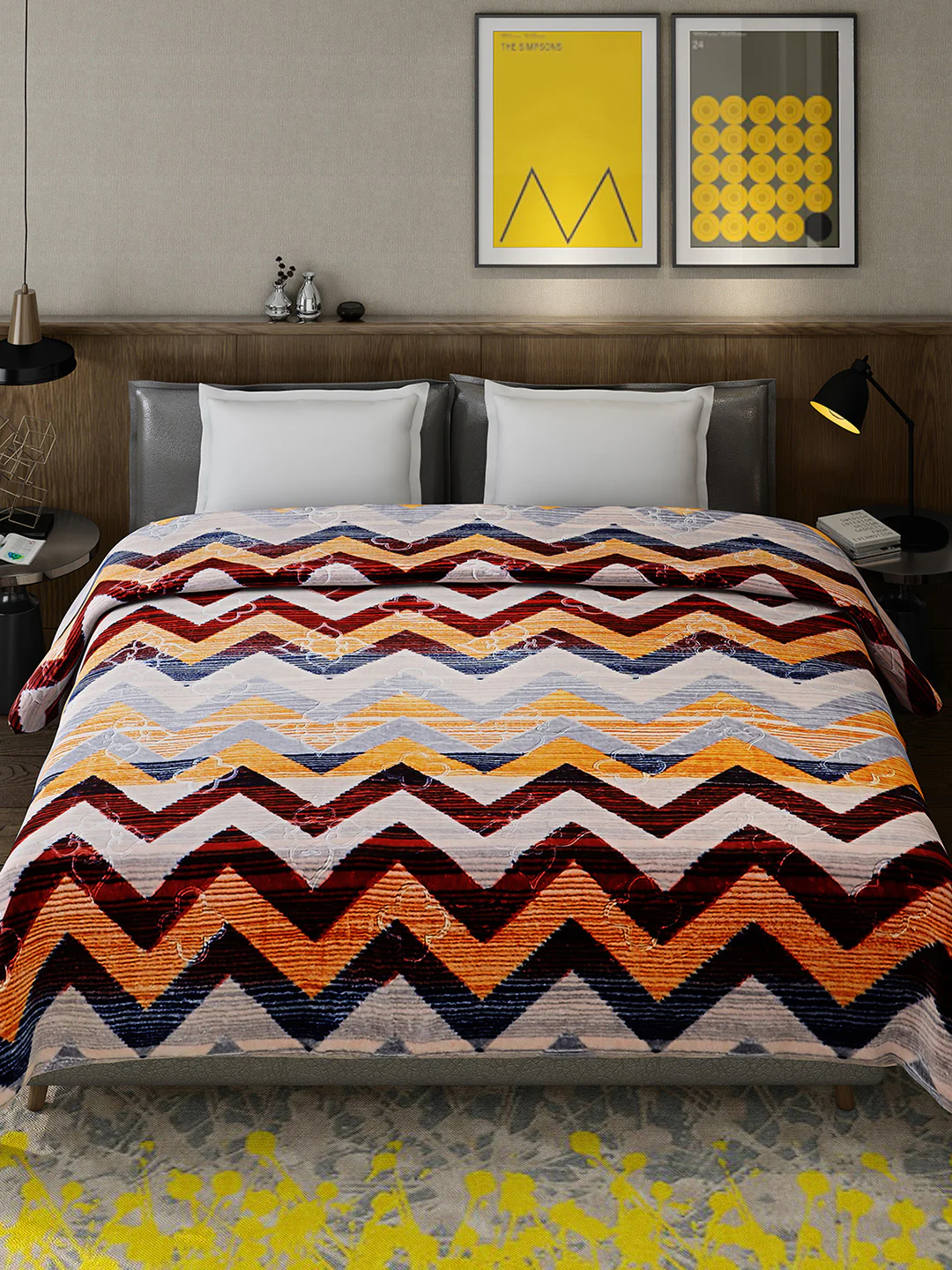 Printed Double Bed 909 GSM Blanket for Heavy Winter -2 Ply (Weight 4.8 kg) - Image 2