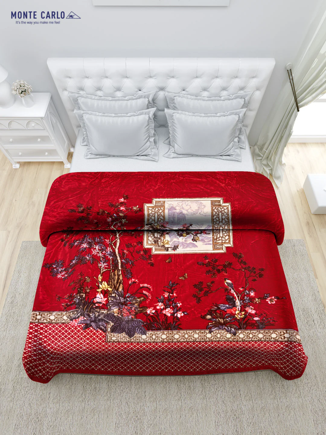 Printed Double Bed 947 GSM Blanket Angel Gold 1 Ply (Weight 5 kg) - Image 3