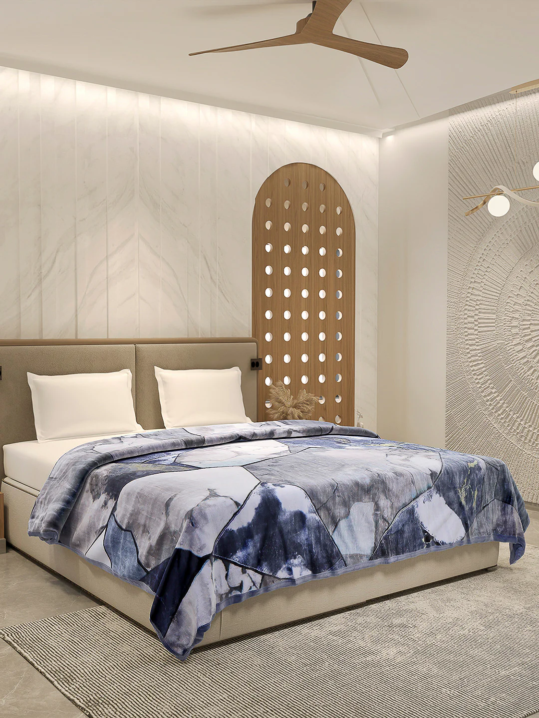 Printed Double Bed Blanket 1 Ply, 550 GSM, 2.9 kg (Roman) - Image 4