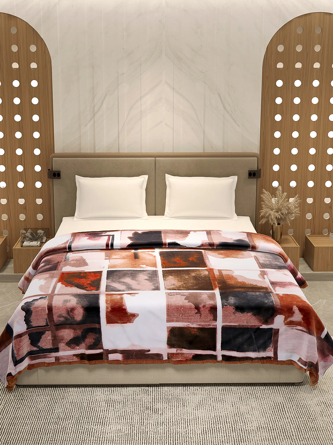 Printed Double Bed Blanket 1 Ply, 550 GSM, 2.9 kg (Roman) - Image 3