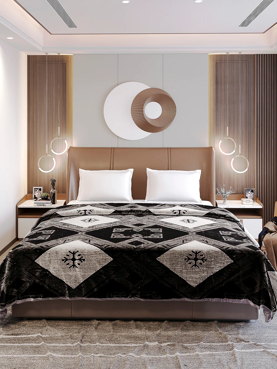 Printed Double Bed Blanket 1 Ply, 550 GSM, 2.9 kg (Roman) - Image 2