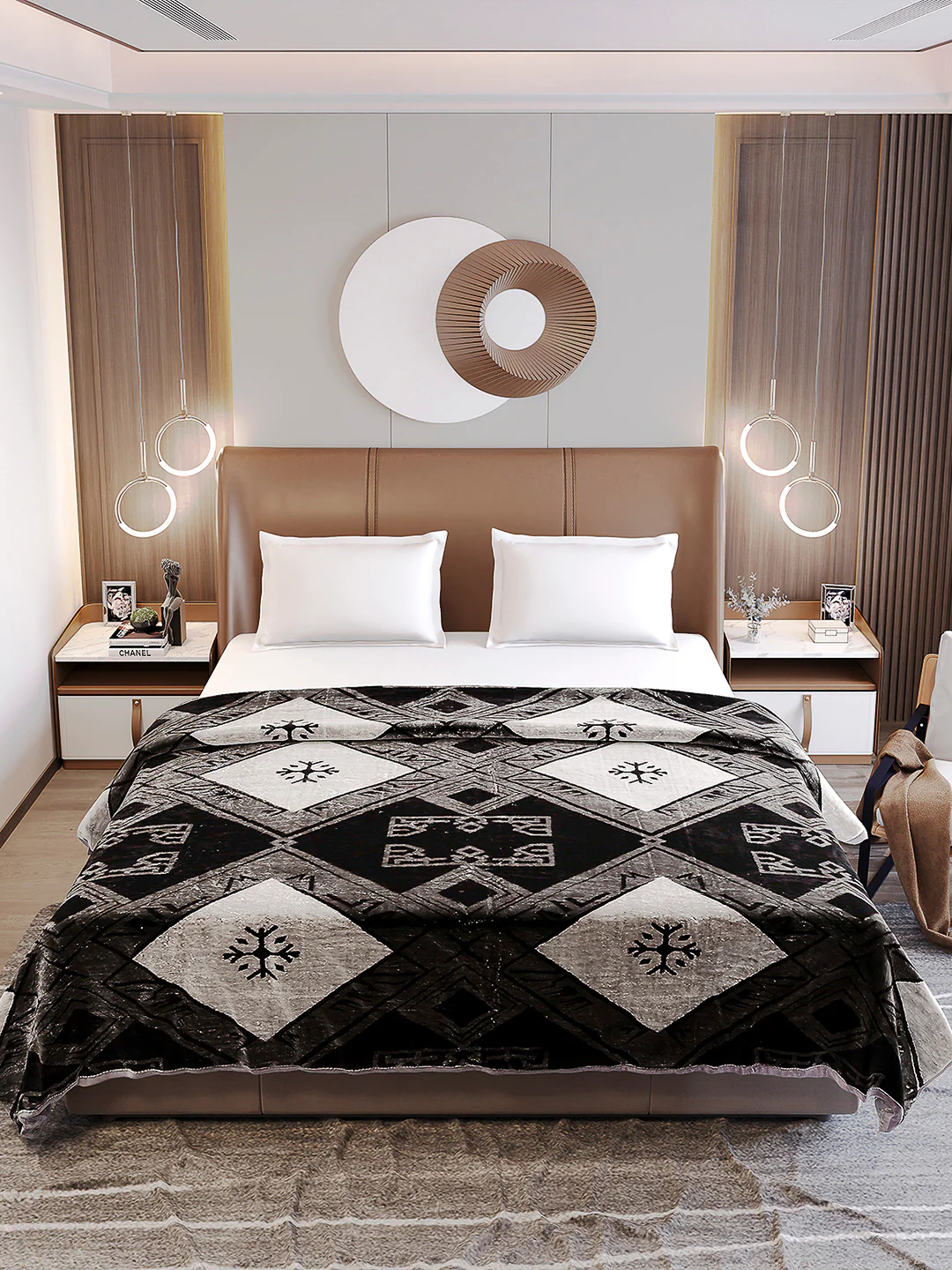 Printed Double Bed Blanket 1 Ply, 550 GSM, 2.9 kg (Roman) - Image 3