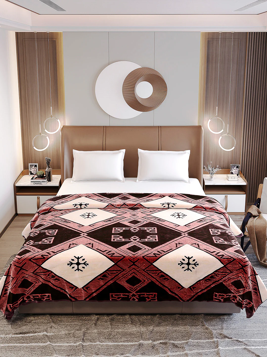 Printed Double Bed Blanket 1 Ply, 550 GSM, 2.9 kg (Roman) - Image 3