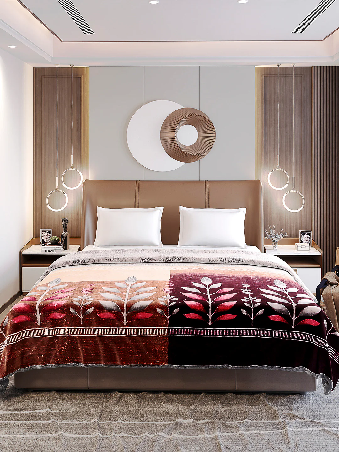Printed Double Bed Blanket 1 Ply, 550 GSM, 2.9 kg (Roman) - Image 2